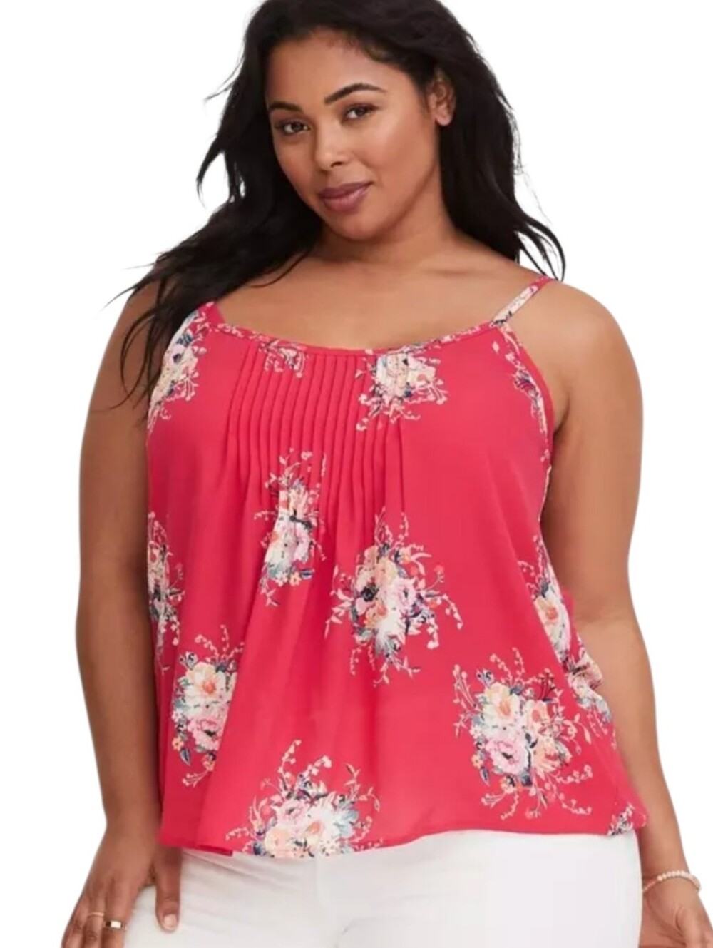 Torrid Sophie Raspberry Pintuck Georgette Swing Cami